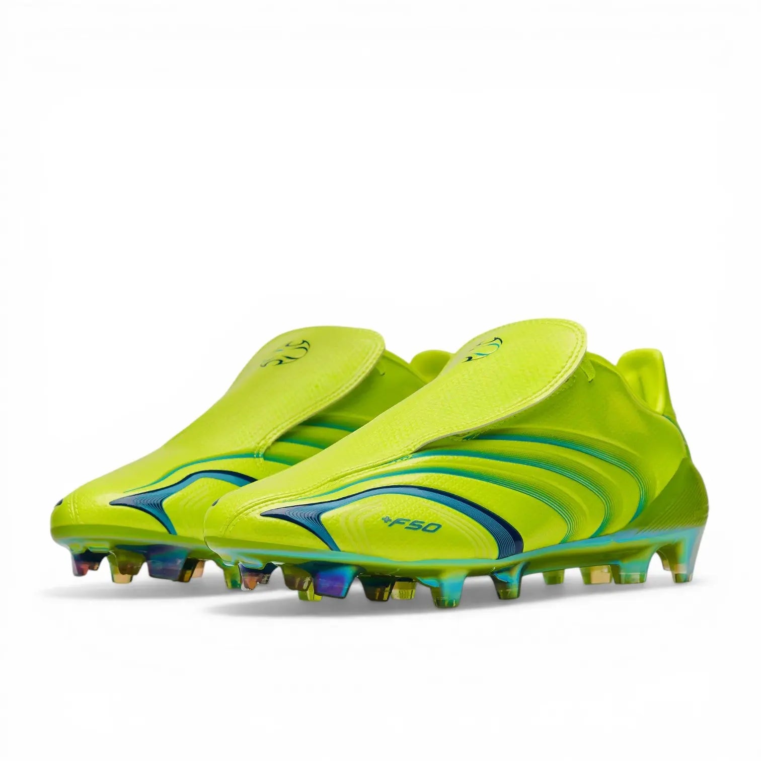 F50 Elite x Tunit FG - Citron Lucide/Team Bleu Royal/Aquamarine Lucide - Crampons Elite