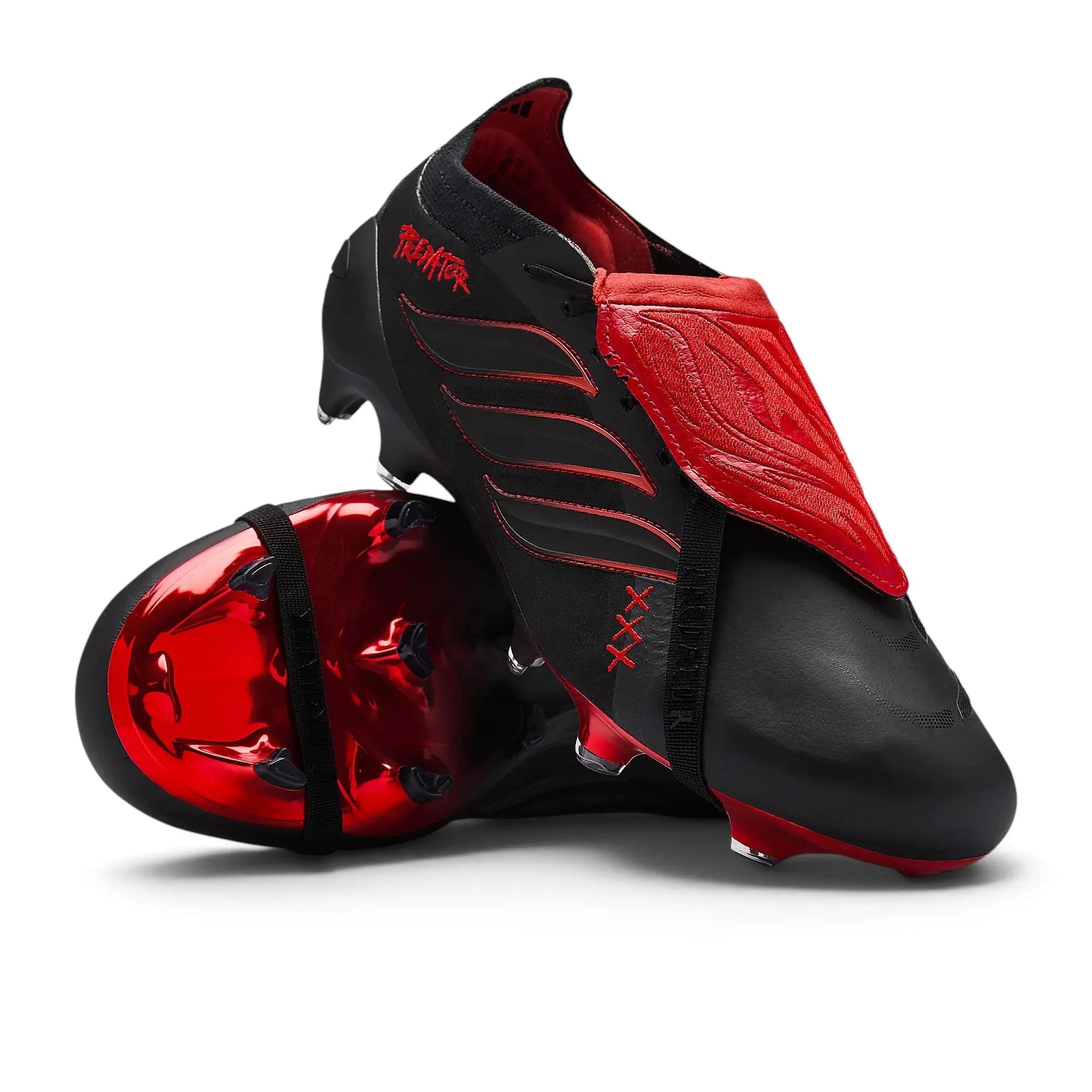 Adidas Predator 26 Elite Fold-over Tongue FG L-Tech - Noir/Rouge Vif