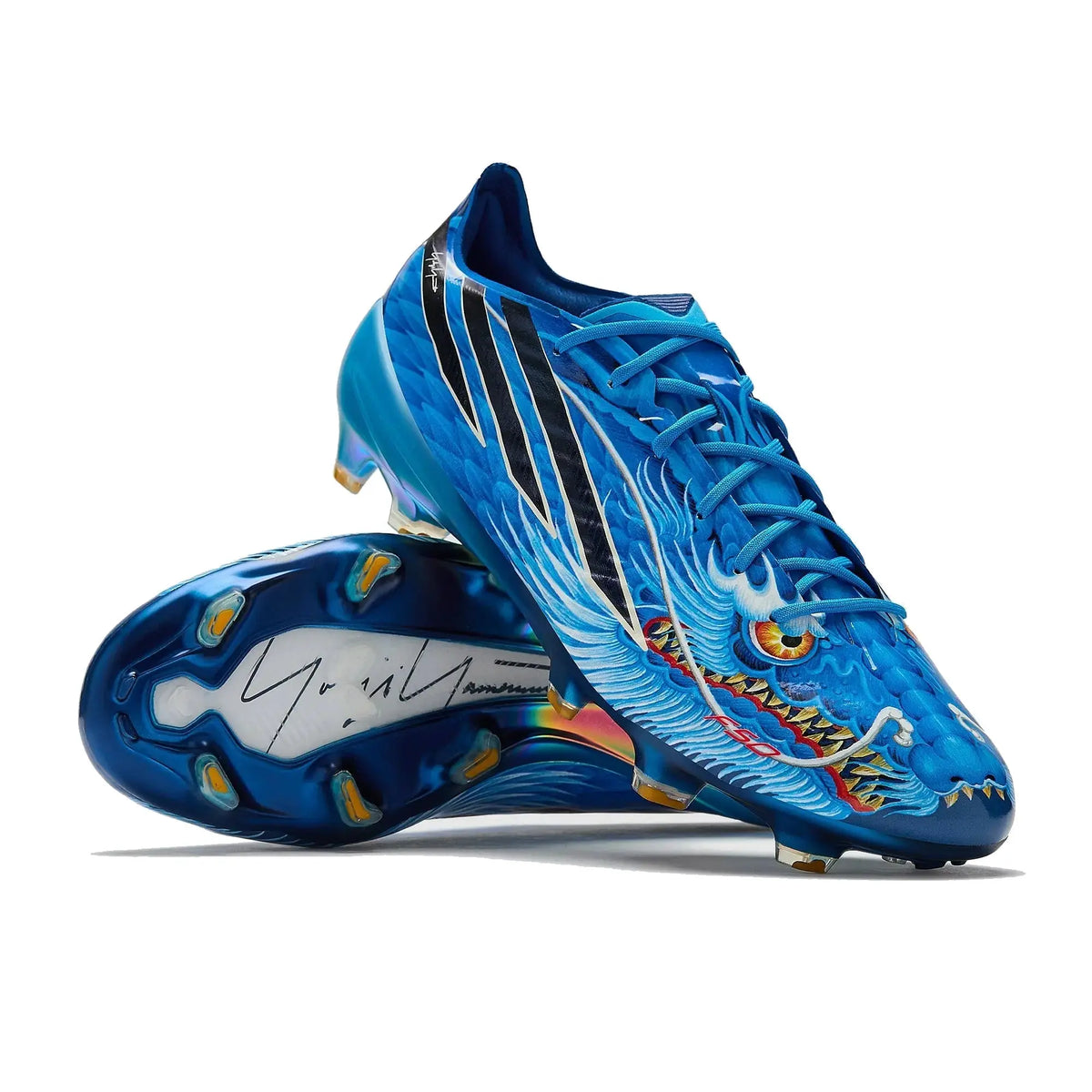 Adidas F50 Hyperfast Elite FG x Y-3 Bleu/Noir KK4194 - vue 2
