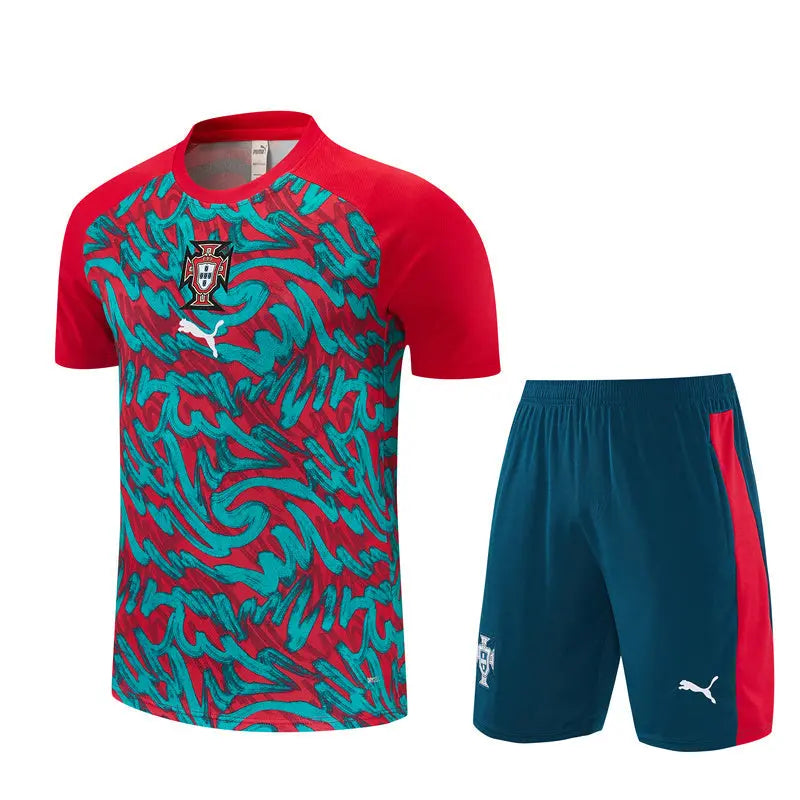 Ensemble Training Portugal Camouflage Vert Rouge 2026/2027
