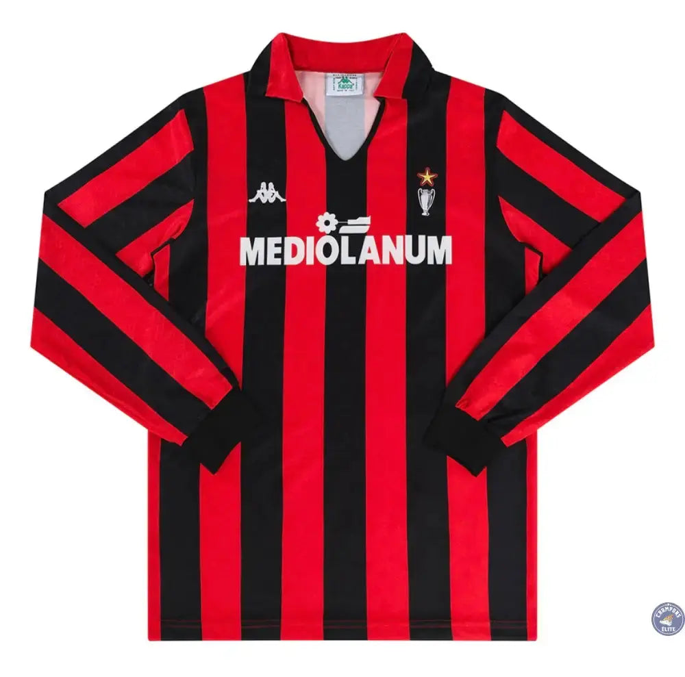 AC Milan 1989/90 Domicile à manches longues