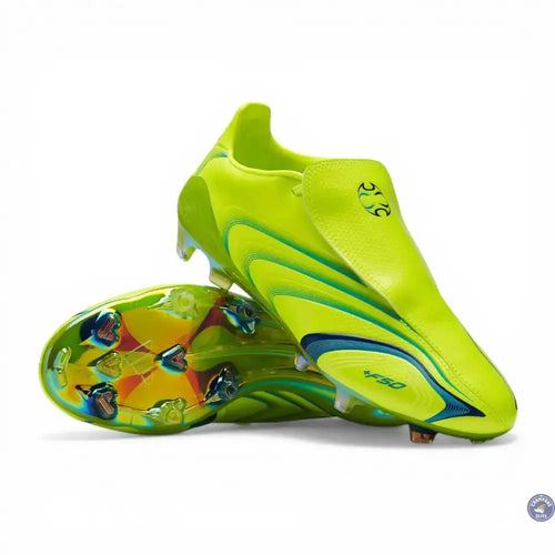 F50 Elite x Tunit FG - Citron Lucide/Team Bleu Royal/Aquamarine Lucide - Crampons Elite