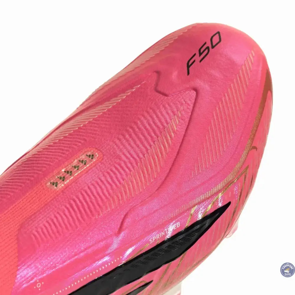 Adidas F50 Hyperfast Elite Laceless FG - Solar Turbo/Noir/Doré - Crampons Elite