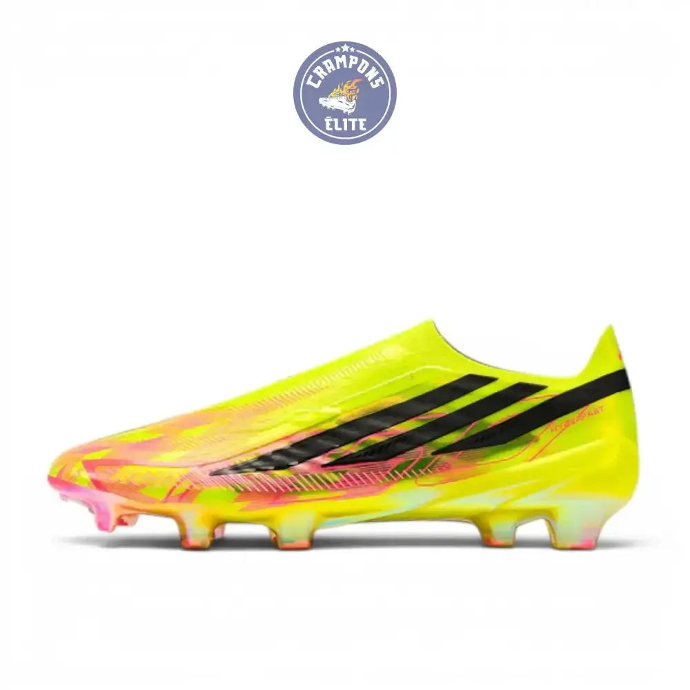 Image of Adidas F50 Hyperfast Elite Laceless FG Too Light - Jaune/Noir/Solar Turquoise ÉDITION LIMITÉE