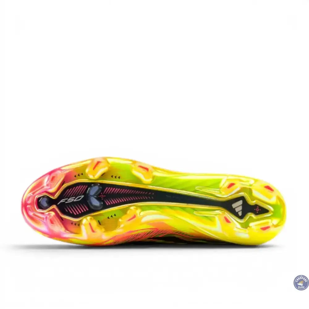 Image of Adidas F50 Hyperfast Elite Laceless FG Too Light - Jaune/Noir/Solar Turquoise ÉDITION LIMITÉE