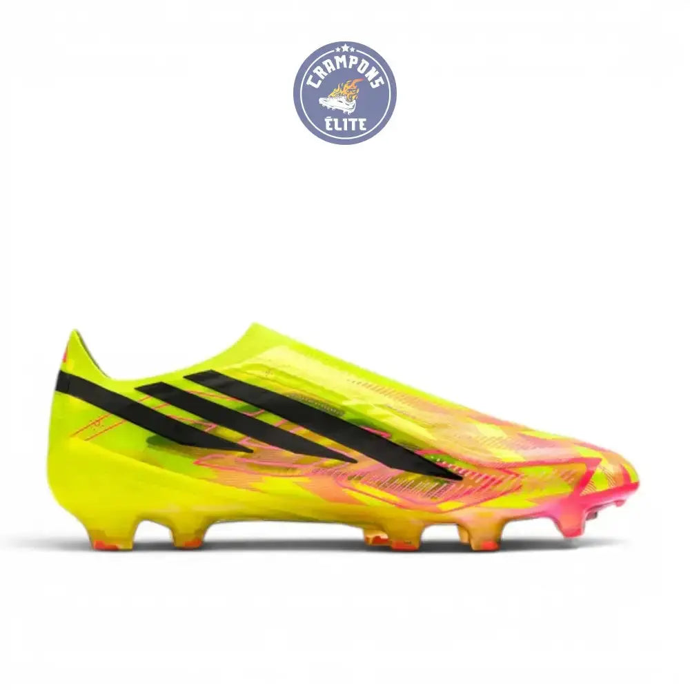 Image of Adidas F50 Hyperfast Elite Laceless FG Too Light - Jaune/Noir/Solar Turquoise ÉDITION LIMITÉE
