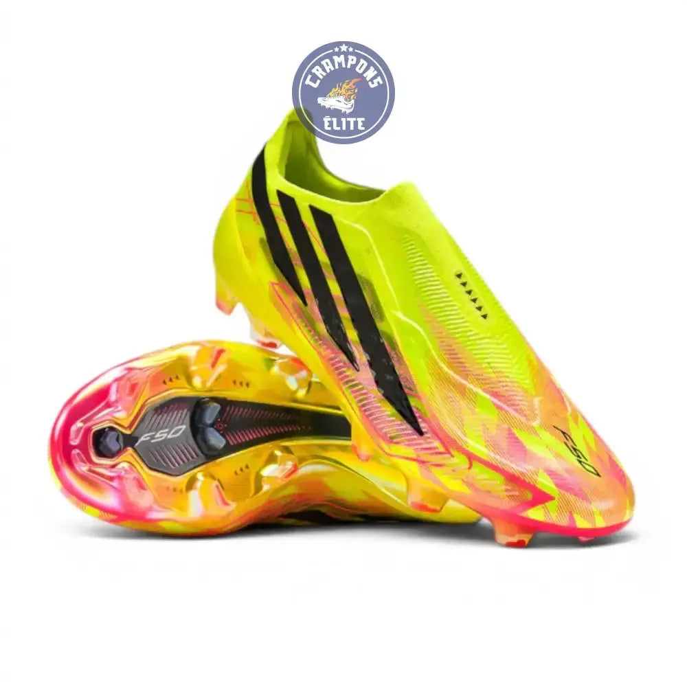 Adidas F50 Hyperfast Elite Laceless FG Too Light - Jaune/Noir/Solar Turquoise ÉDITION LIMITÉE