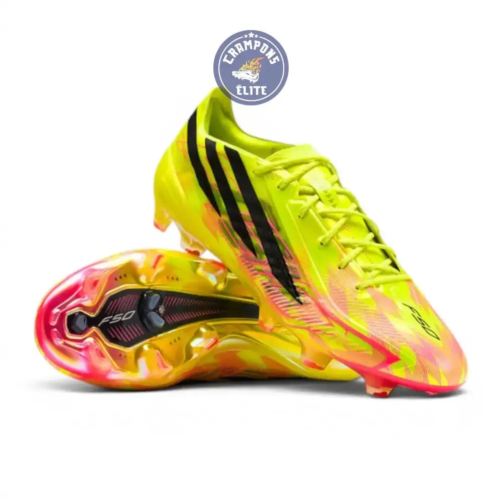 Image of Adidas F50 Hyperfast Evo FG Too Light - Jaune/Noir/Solar Turquoise ÉDITION LIMITÉE
