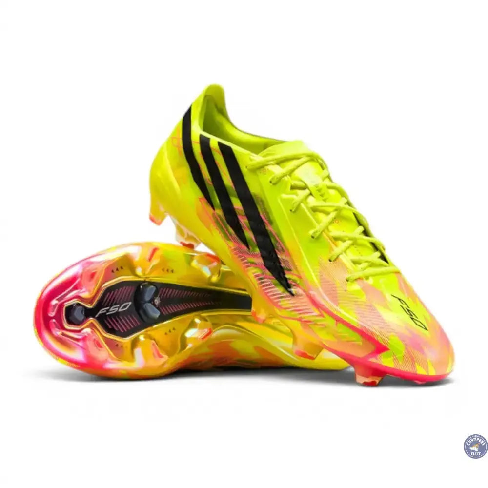 Image of Adidas F50 Hyperfast Evo FG Too Light - Jaune/Noir/Solar Turquoise ÉDITION LIMITÉE