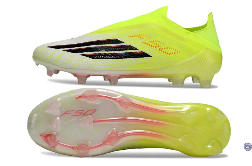 Image of F50 LACELESS ELITE FG BORN FOR GOALS - JAUNE/NOIR/LUCID RED