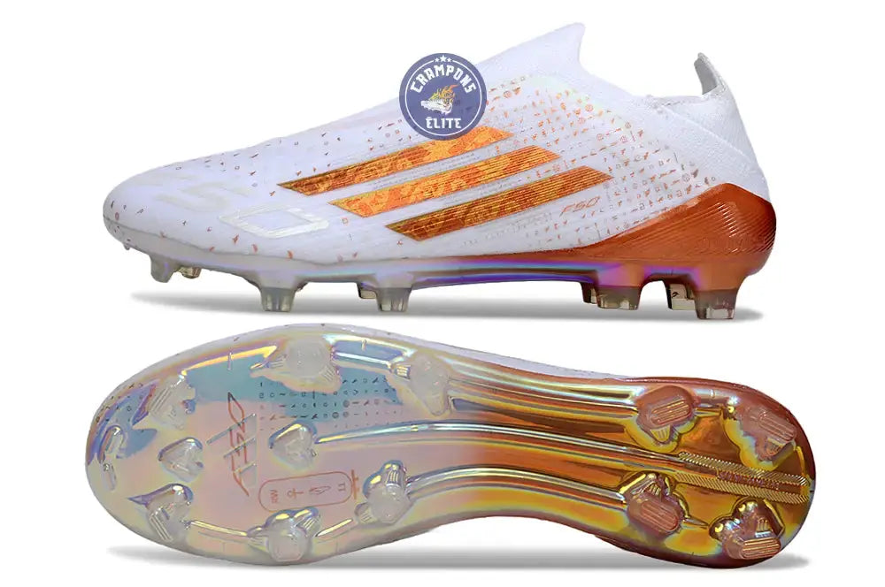 Image of F50 LACELESS ELITE FG x MOHAMED SALAH AFCON - BLANC/BRONZE ÉDITION LIMITÉE