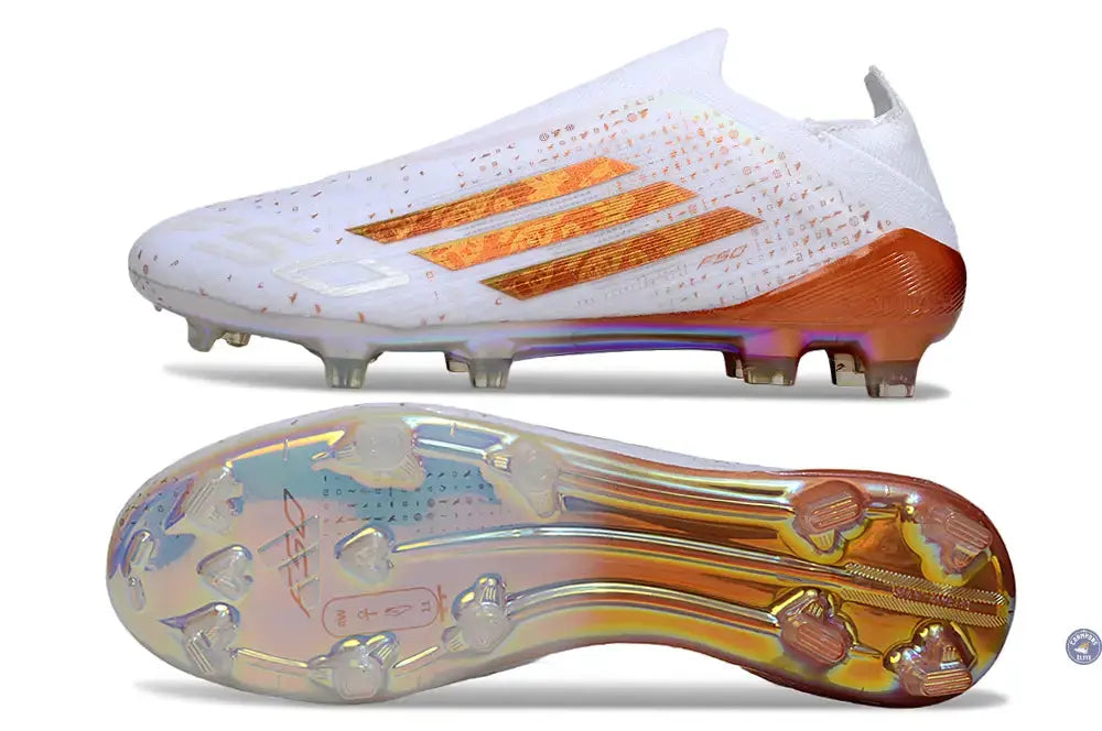 F50 LACELESS ELITE FG x MOHAMED SALAH AFCON - BLANC/BRONZE ÉDITION LIMITÉE