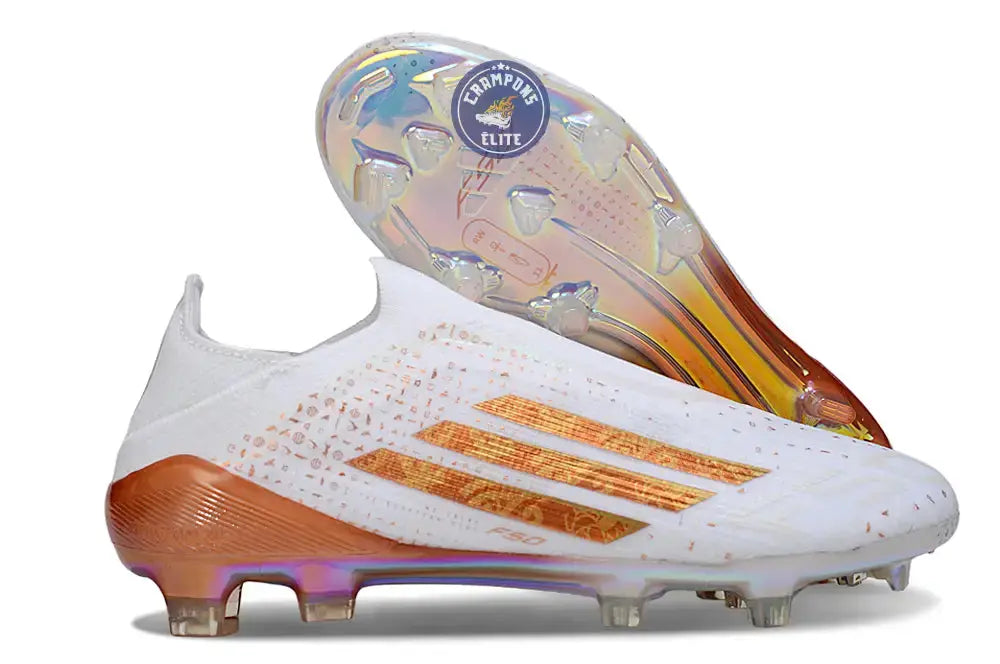 F50 LACELESS ELITE FG x MOHAMED SALAH AFCON - BLANC/BRONZE ÉDITION LIMITÉE