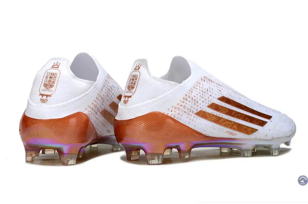 F50 LACELESS ELITE FG x MOHAMED SALAH AFCON - BLANC/BRONZE ÉDITION LIMITÉE