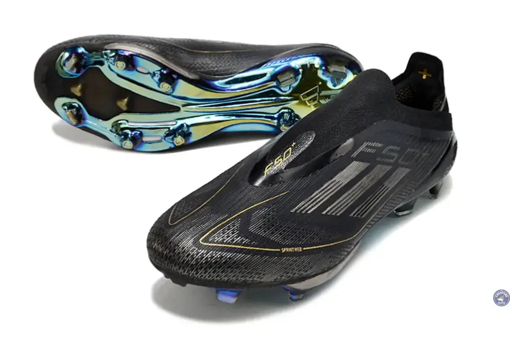 F50 + Laceless FG Dark Spark - Noir/Argenté/Doré