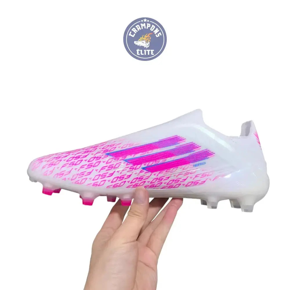 F50 Laceless SPARKFUSION ELITE FG/AG TRINITY - BLANC/ROSE