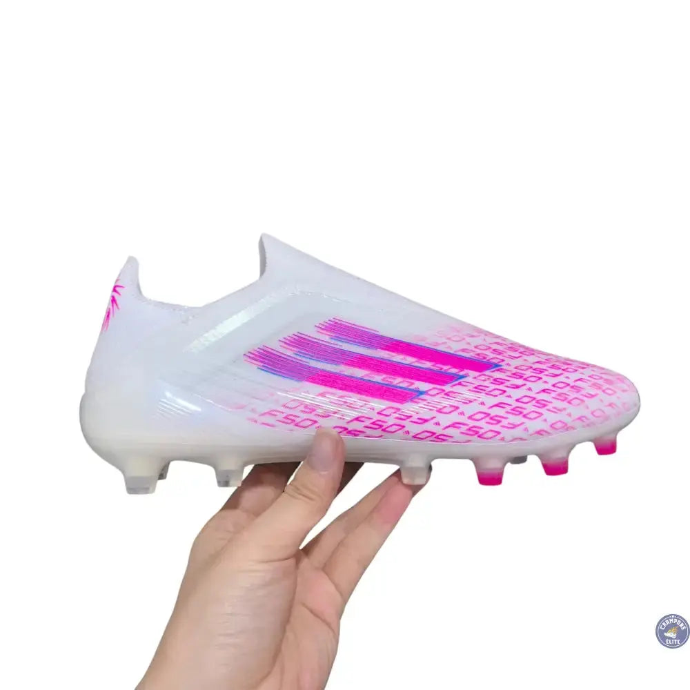 F50 Laceless SPARKFUSION ELITE FG/AG TRINITY - BLANC/ROSE