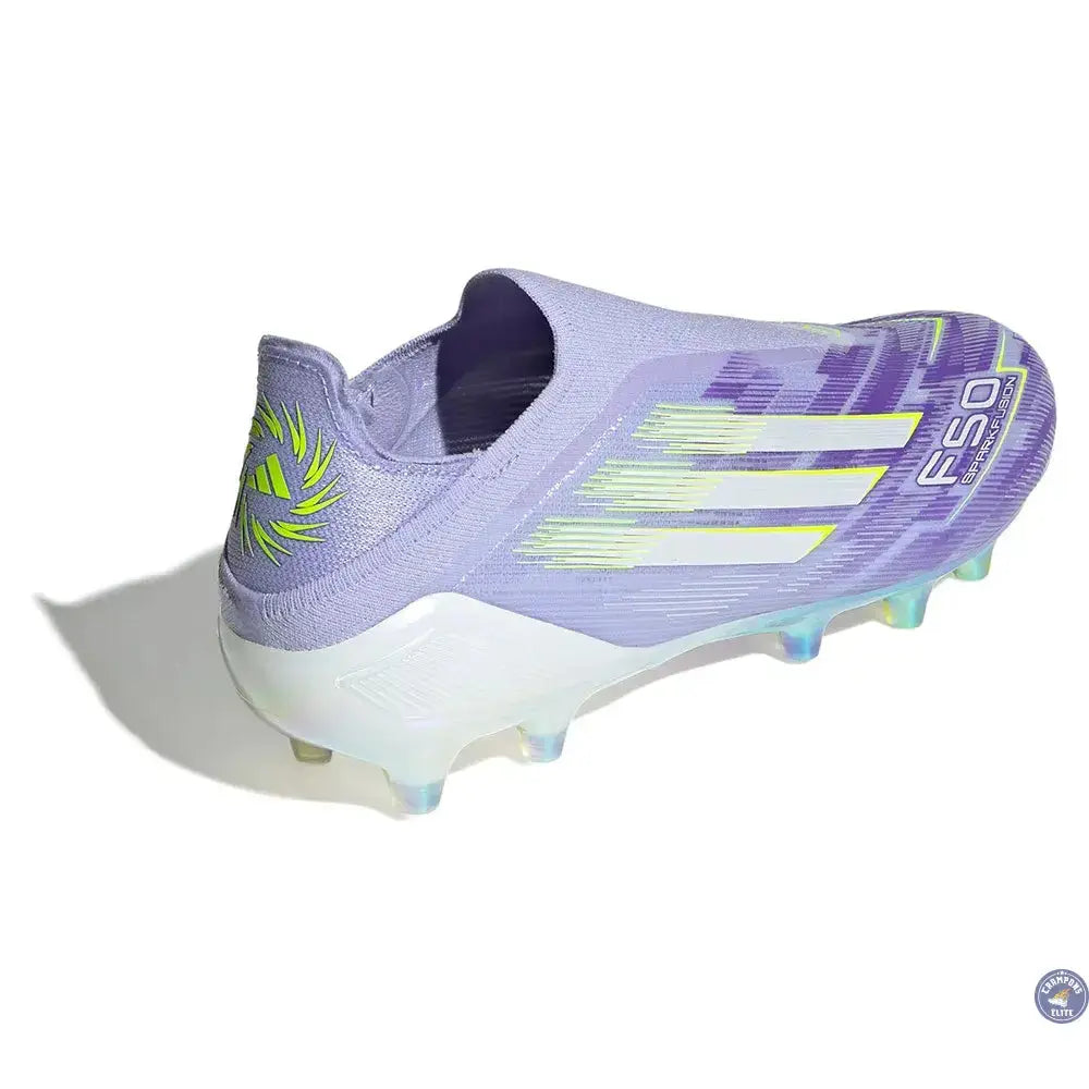 Image of F50 Laceless Sparkfusion Elite Low Cut Laceless FG Radiant Blaze - Violet Tone/Vert/Violet