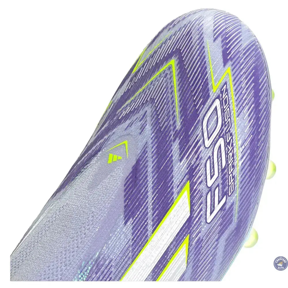 Image of F50 Laceless Sparkfusion Elite Low Cut Laceless FG Radiant Blaze - Violet Tone/Vert/Violet