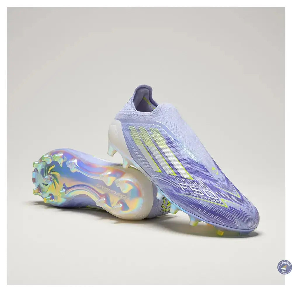 Image of F50 Laceless Sparkfusion Elite Low Cut Laceless FG Radiant Blaze - Violet Tone/Vert/Violet