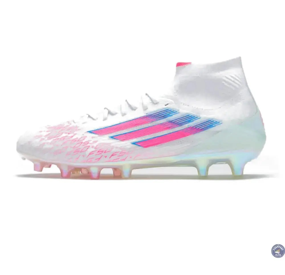 Adidas F50 Sparkfusion Elite Mid Cut FG/AG Trinity - Blanc/Rose Édition Limitée