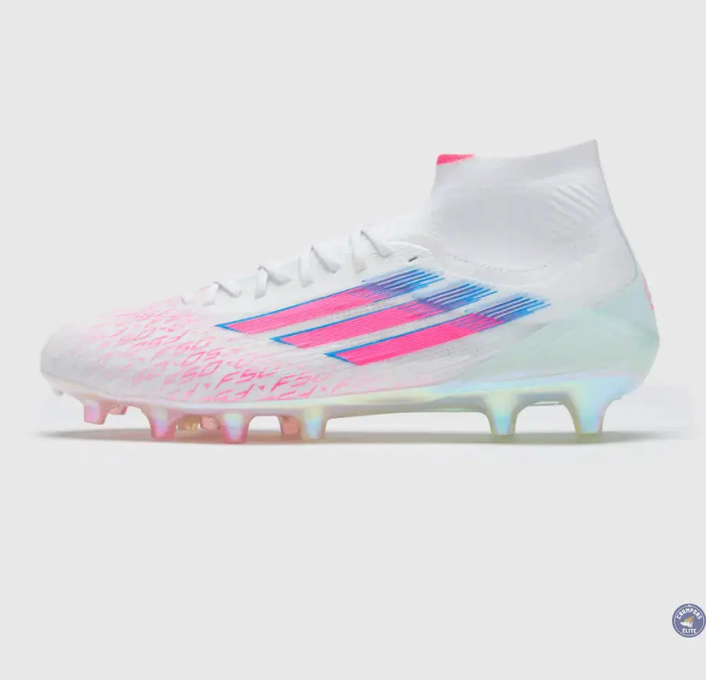 F50 SPARKFUSION ELITE MID CUT ELITE FG/AG TRINITY - BLANC/ROSE ÉDITION LIMITÉE