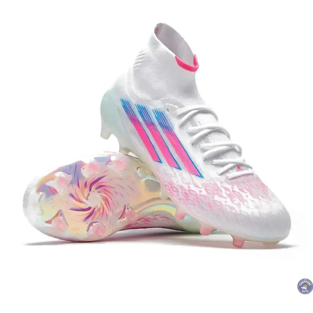 Adidas F50 Sparkfusion Elite Mid Cut FG/AG Trinity - Blanc/Rose Édition Limitée