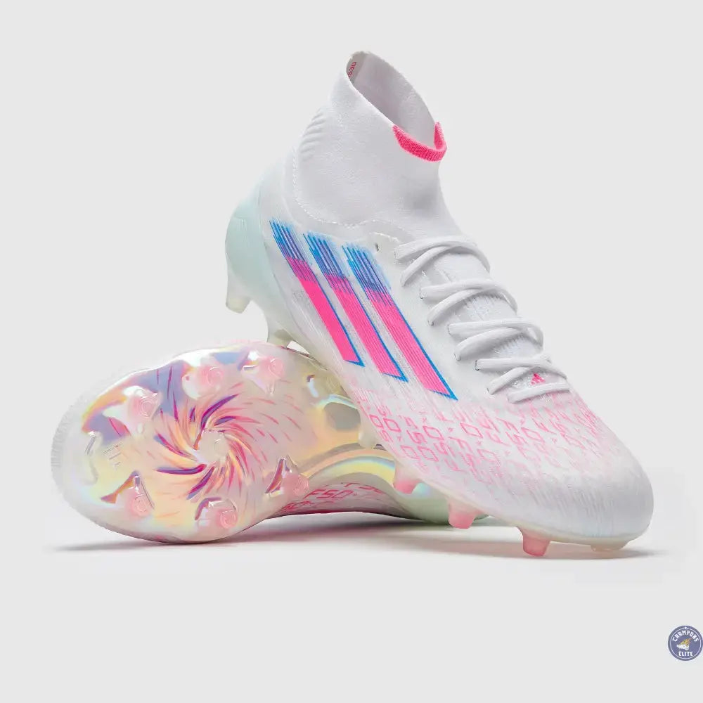 Image of F50 SPARKFUSION ELITE MID CUT ELITE FG/AG TRINITY - BLANC/ROSE ÉDITION LIMITÉE