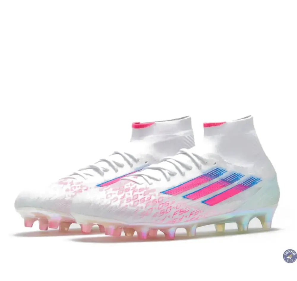 Adidas F50 Sparkfusion Elite Mid Cut FG/AG Trinity - Blanc/Rose Édition Limitée