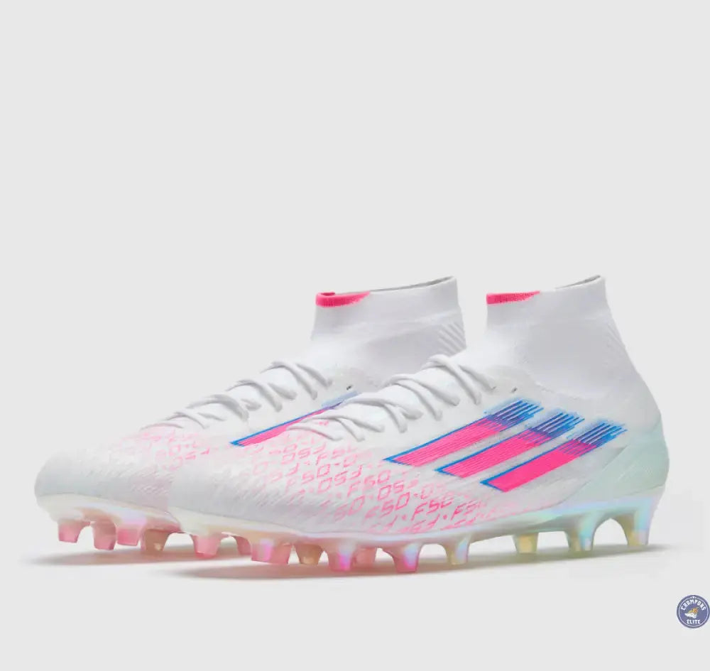 Image of F50 SPARKFUSION ELITE MID CUT ELITE FG/AG TRINITY - BLANC/ROSE ÉDITION LIMITÉE