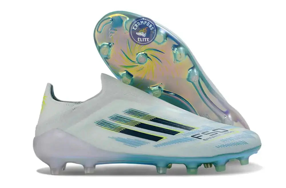 Image of F50 Sparkfusion League Low Cut Laceless FG Ice Cold Precision – Almond Blue/Dune Pearl/Jaune Hi-Res