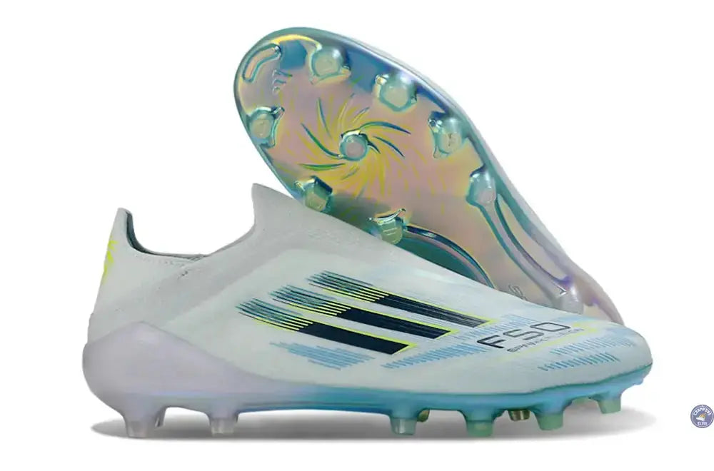 F50 Sparkfusion League Low Cut Laceless FG Ice Cold Precision – Almond Blue/Dune Pearl/Jaune Hi-Res