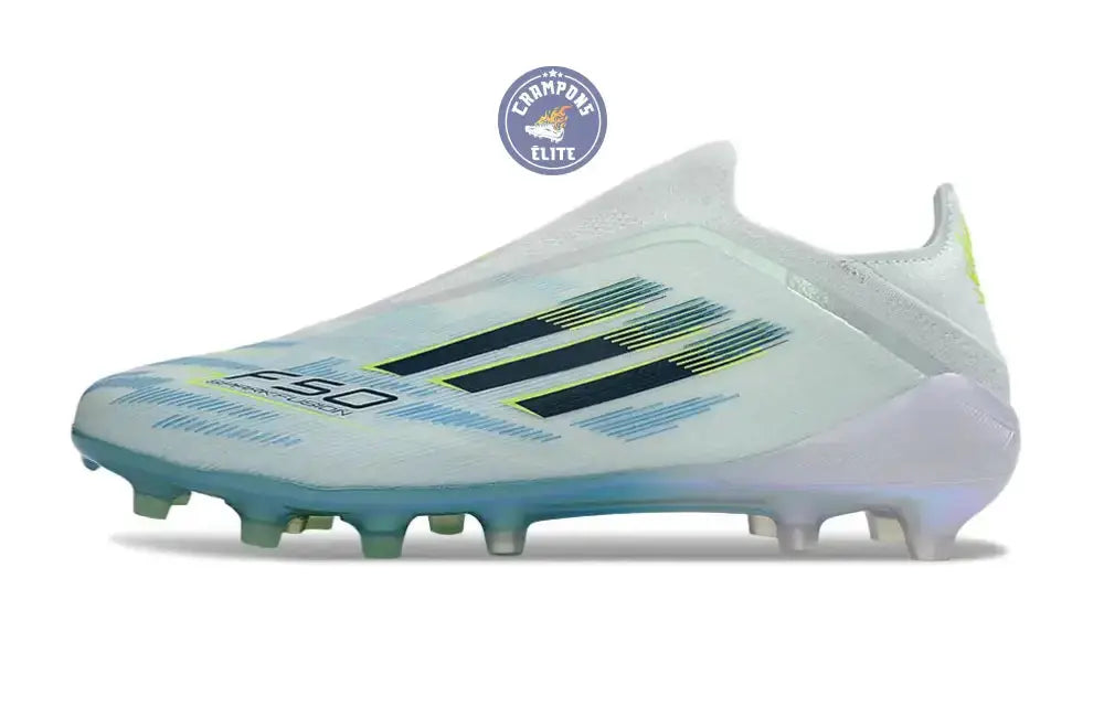 F50 Sparkfusion League Low Cut Laceless FG Ice Cold Precision – Almond Blue/Dune Pearl/Jaune Hi-Res