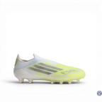 F50 Sparkfusion Low Cut Laceless FG - Blanc/Jaune Fluo