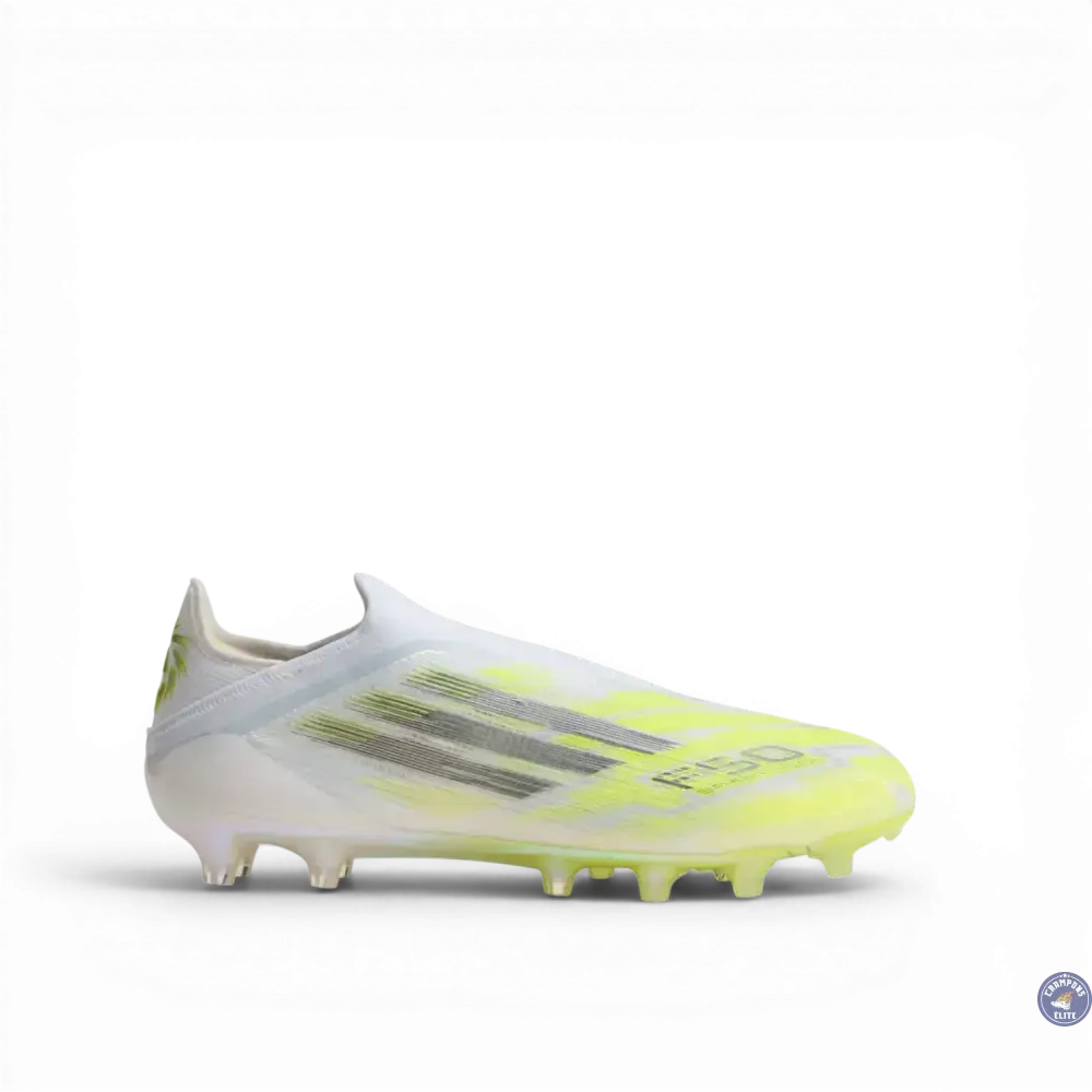 F50 Sparkfusion Low Cut Laceless FG - Blanc/Jaune Fluo