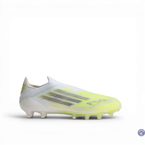 F50 Sparkfusion Low Cut Laceless FG - Blanc/Jaune Fluo