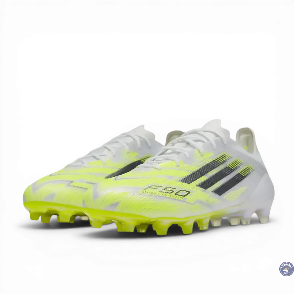 Image of F50 Sparkfusion Low Cut Lacets FG - Blanc/Jaune Fluo
