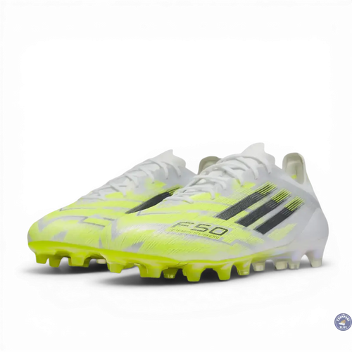 F50 Sparkfusion Low Cut Lacets FG - Blanc/Jaune Fluo