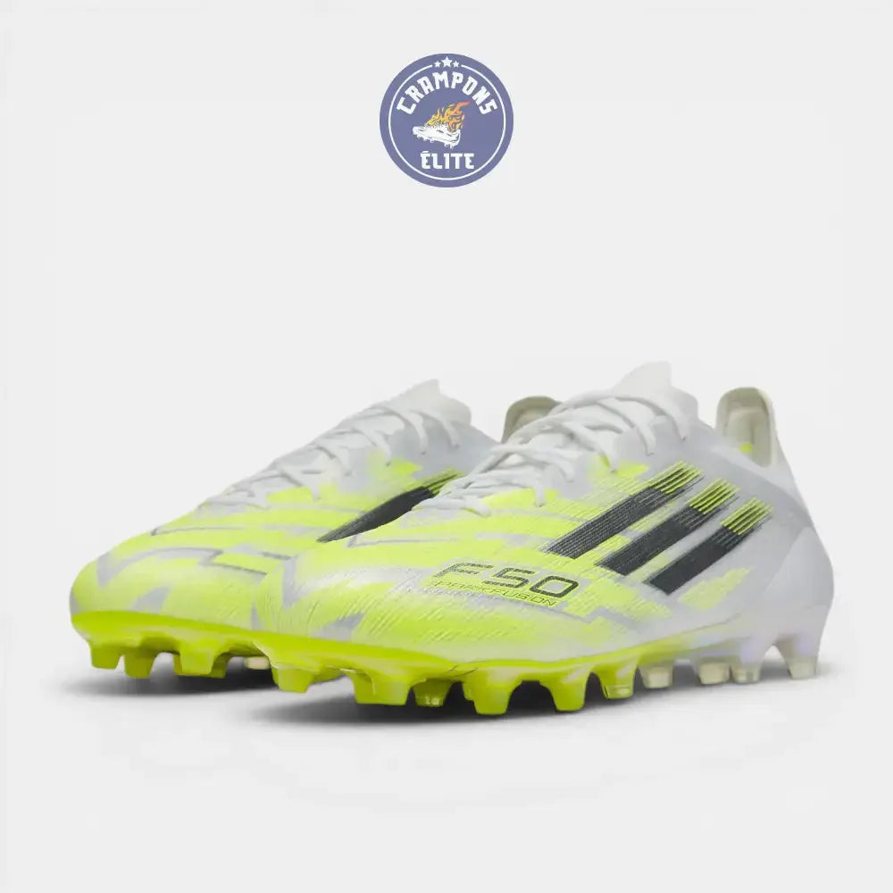 Image of F50 Sparkfusion Low Cut Lacets FG - Blanc/Jaune Fluo