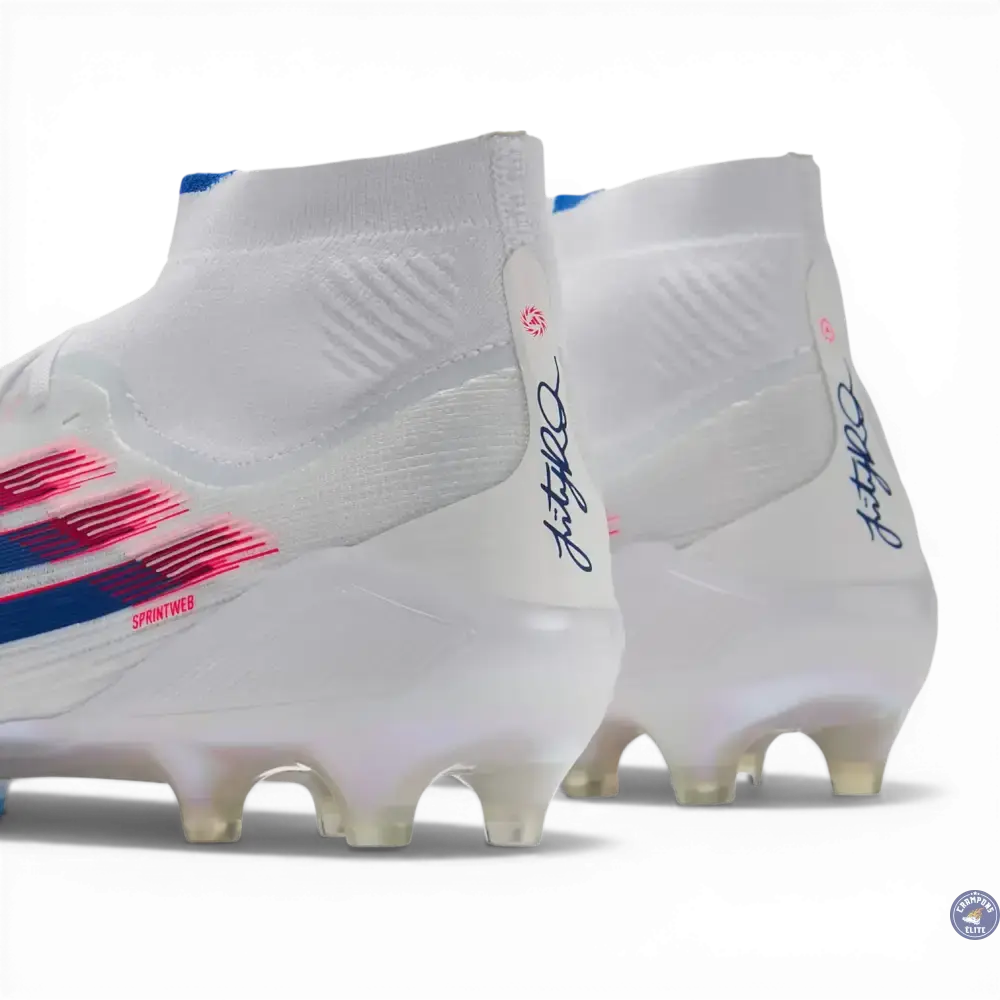Image of F50 Sparkfusion Mid Cut Lacets FG – Blanc/Bleu/Rouge