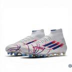 F50 Sparkfusion Mid Cut Lacets FG – Blanc/Bleu/Rouge