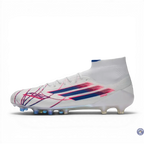 F50 Sparkfusion Mid Cut Lacets FG – Blanc/Bleu/Rouge