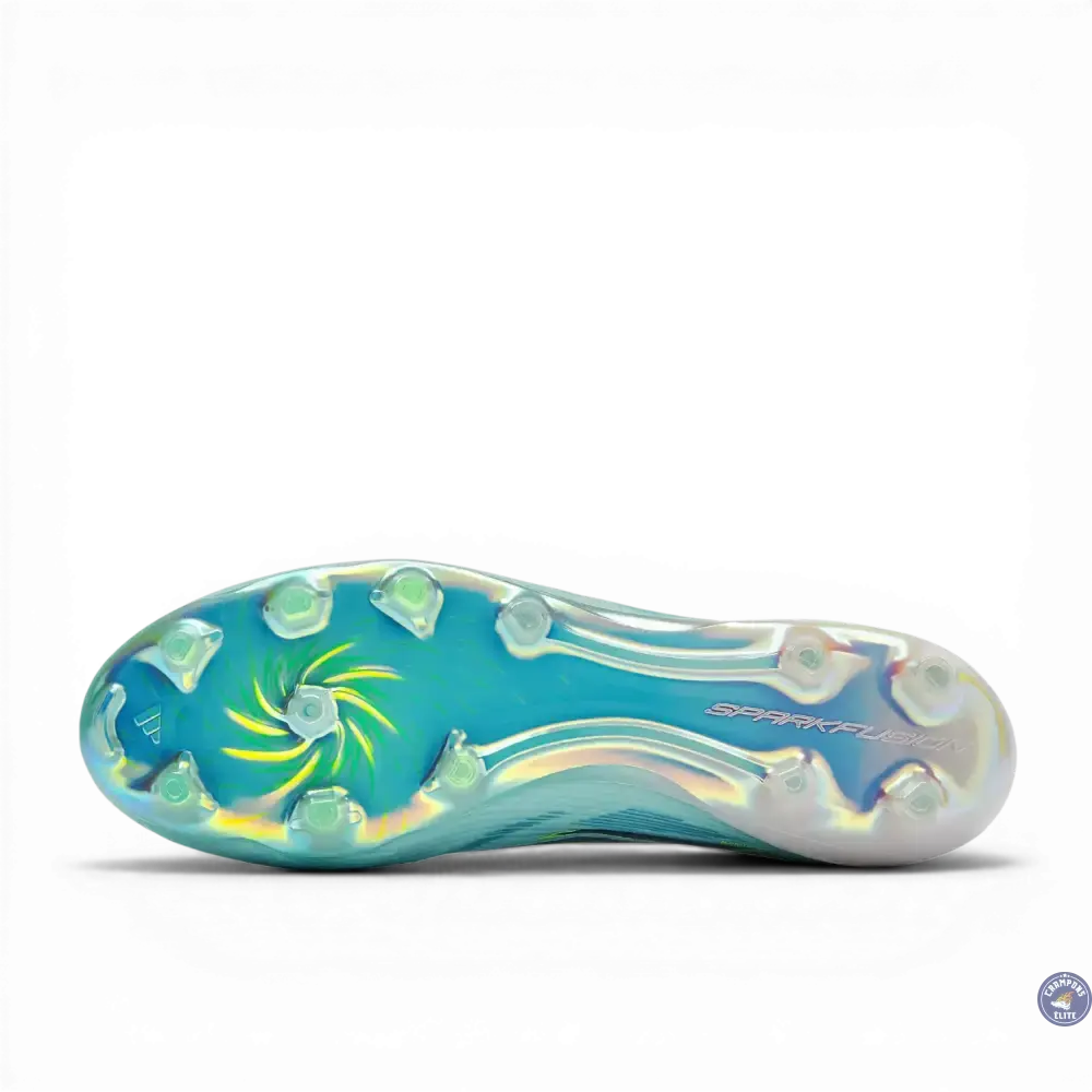 Image of F50 Sparkfusion Mid Cut Lacets FG – Turquoise/Bleu Marine/Blanc