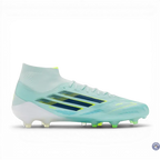 F50 Sparkfusion Mid Cut Lacets FG – Turquoise/Bleu Marine/Blanc