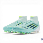 F50 Sparkfusion Mid Cut Lacets FG – Turquoise/Bleu Marine/Blanc