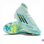 F50 Sparkfusion Mid Cut Lacets FG – Turquoise/Bleu Marine/Blanc