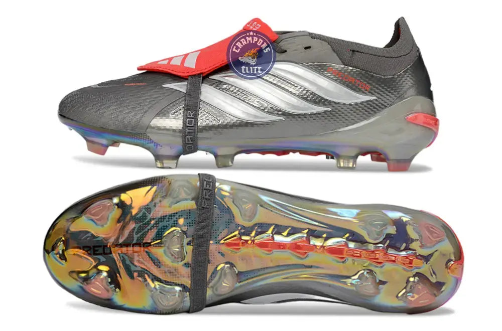 Image of PREDATOR 26 ELITE FOLD-OVER TONGUE FG - GRIS/ROUGE/BLANC