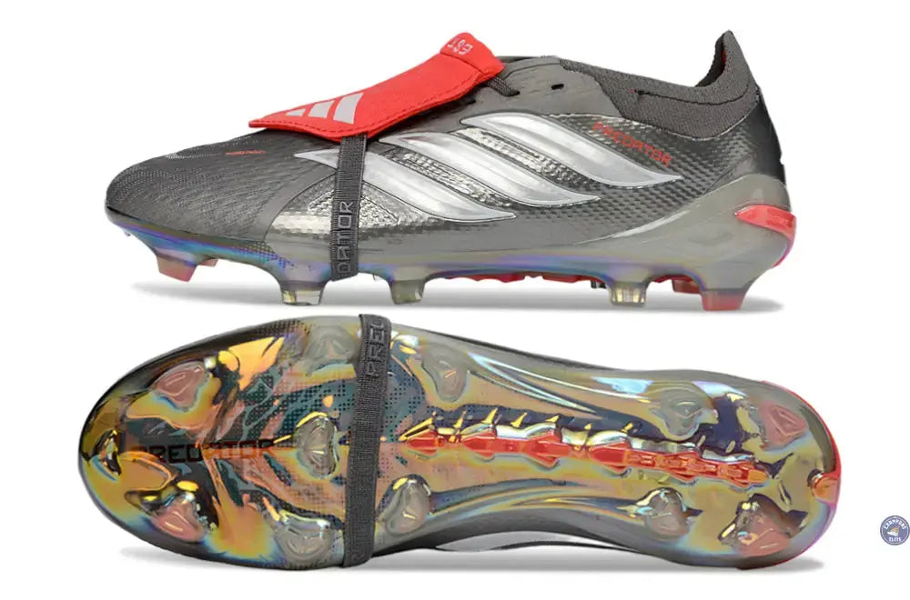 Image of PREDATOR 26 ELITE FOLD-OVER TONGUE FG - GRIS/ROUGE/BLANC