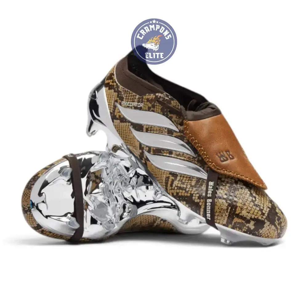 Image of Adidas Predator Elite Fold-over Tongue FG Wales Bonner - Marron/Argenté ÉDITION LIMITÉE