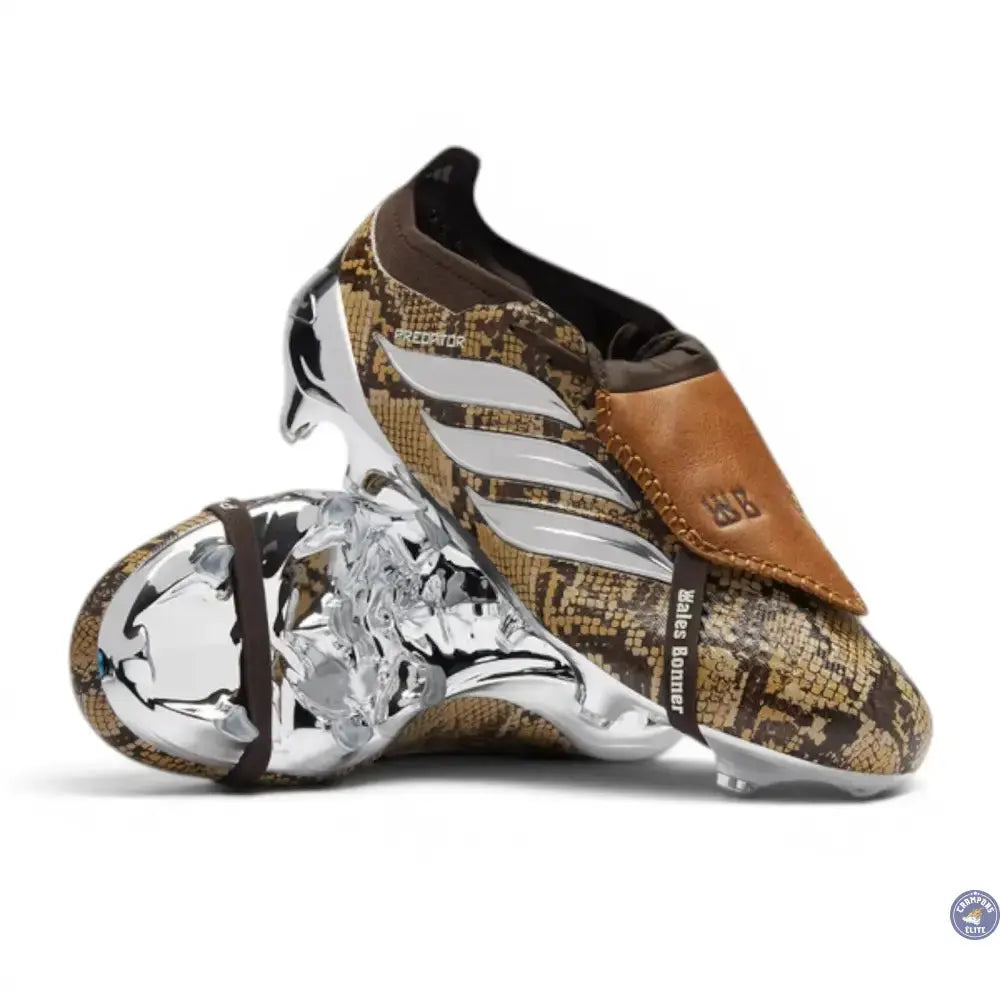 Image of Adidas Predator Elite Fold-over Tongue FG Wales Bonner - Marron/Argenté ÉDITION LIMITÉE
